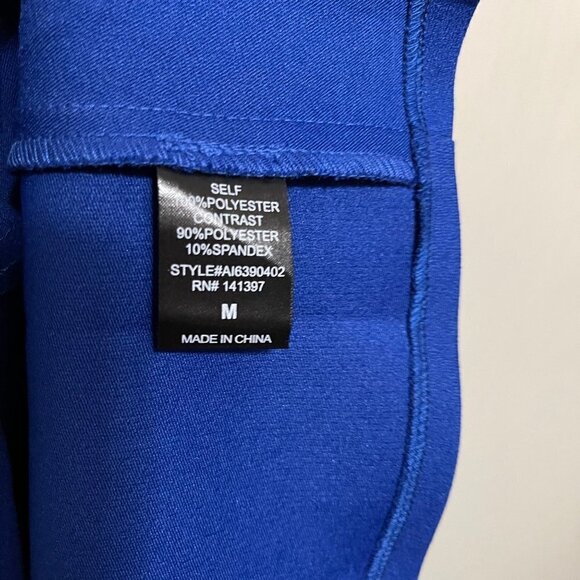 ASTR Women's Royal Blue Mesh Inset Embroidered Fit & Flare Mini Dress Medium - Picture 7 of 11